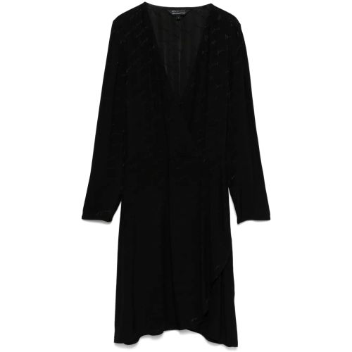 Armani Exchange Logo-Jacquard Mini Dress - Black for Women