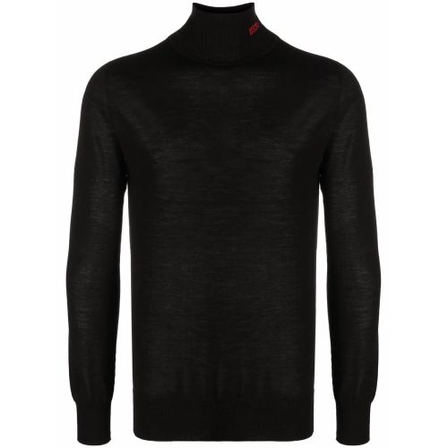 032c Fine-Knit Roll-Neck Jumper Black for Men