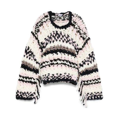 GANNI Oversized Cable-Knit Jumper Blue for Women