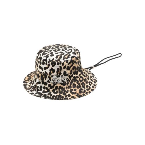 GANNI Leopard-Print Bucket Hat Neutrals for ผู้หญิง
