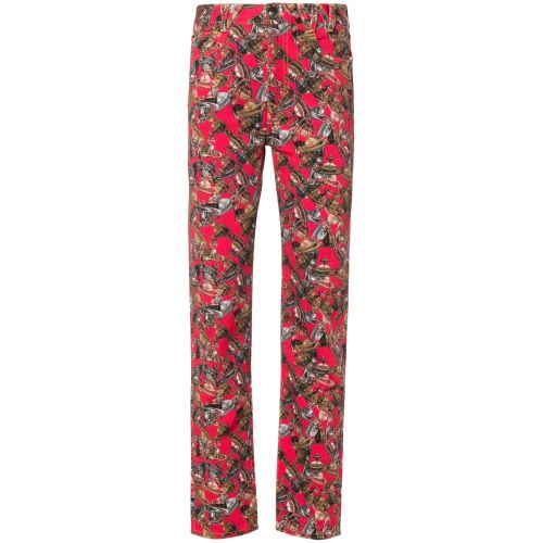Vivienne Westwood W Harris Low-Rise Straight-Leg Jeans Red for