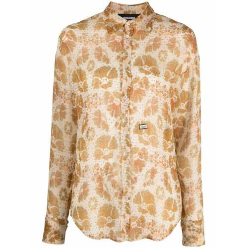 DSQUARED² DSQUARED2 Chemise À Fleurs En Jacquard Jaune pour femmes