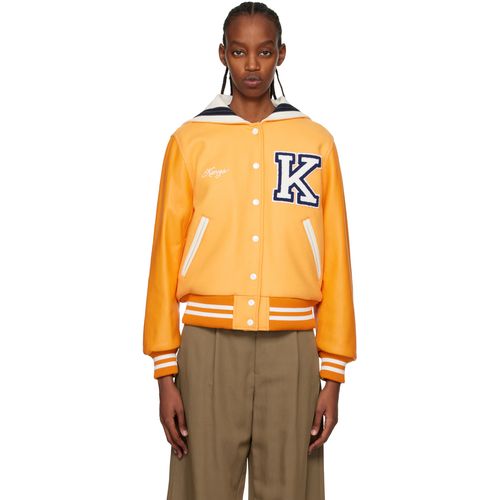 Kenzo Orange Kenzo Paris Embroidered Bomber Jacket for Women