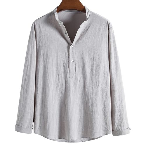 Shein Men Solid Half Button Shirt For Men