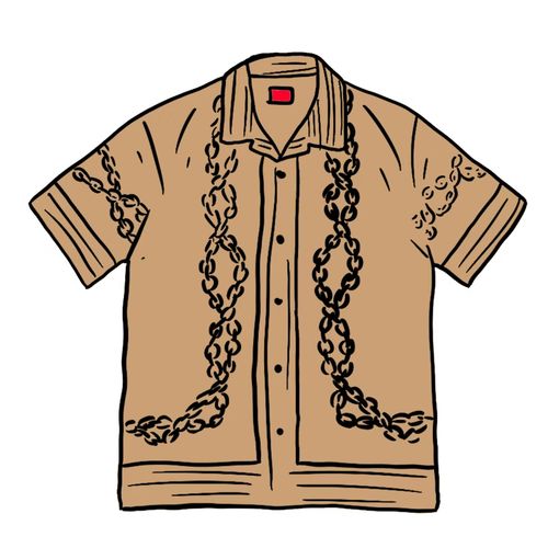 Supreme Mosaic Silk S/S Shirt Tan for Men