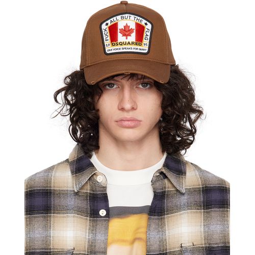 DSQUARED² Dsquared2 ブラウン Canadian Flag ベースボールキャップ メンズ