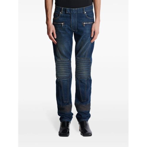 Balmain Denim Biker Jeans Blue for Men