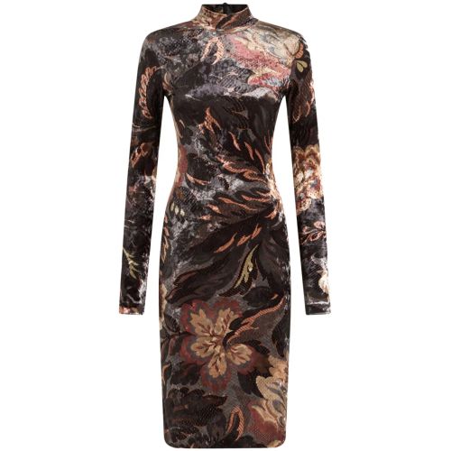 ETRO Printed Chenille Midi Dress - Black for Women