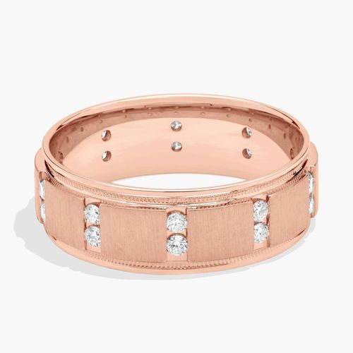 Blue Nile Men's Milgrain Vertical Row Diamond Eternity Ring In 14k