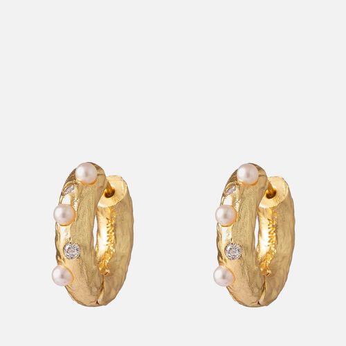 Anni Lu Gem In A Hoop Gold-Plated Earrings for Women