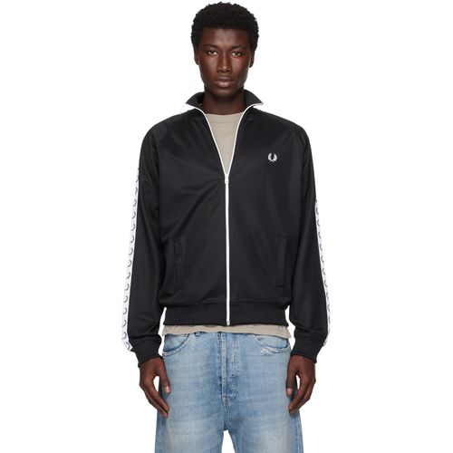 Fred Perry Printed Track Jacket In Black for Men