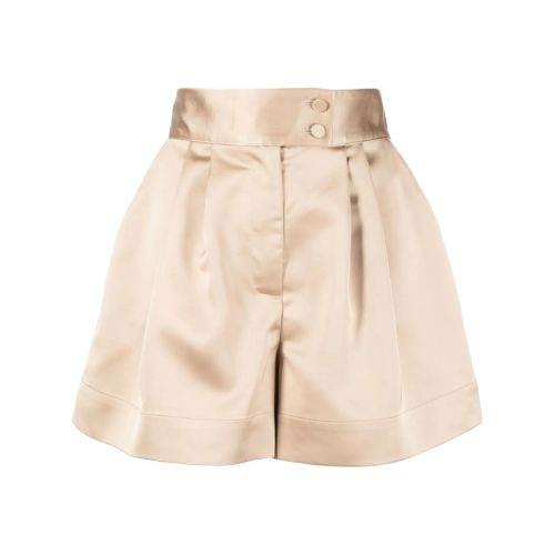 STYLAND Satin-Finish Mini Shorts Green for Women
