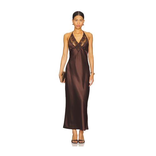 coral halter prom dress AQUAFLORA HALTER NECK SLIP DRESS IN CORAL | CULT MIA main image 1