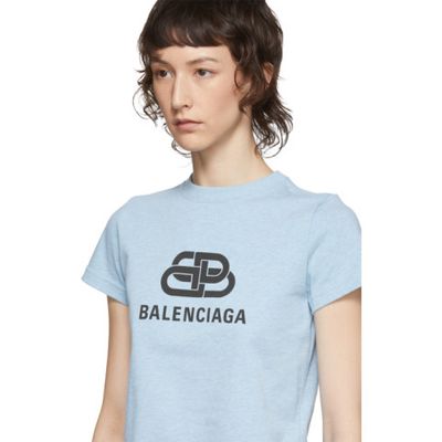 Buy Balenciaga Blue Logo Fitted T Shirt For Womens At Goxip