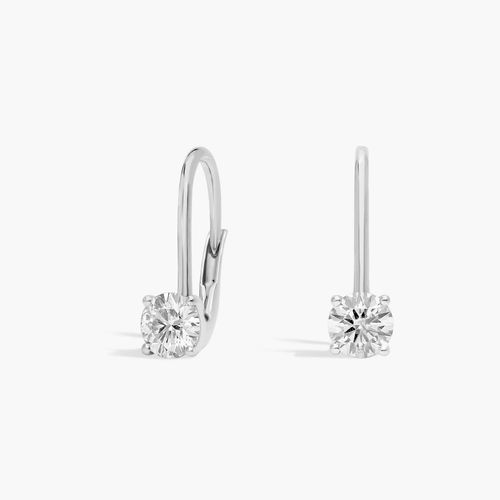 Blue Nile Lever Back Hidden Halo Lab-Grown Diamond Stud Earrings