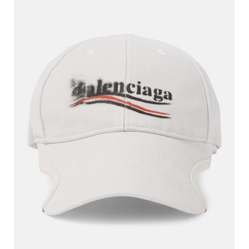 Balenciaga Logo Cotton Drill Baseball Cap for Women