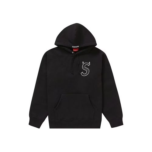 Supreme S Logo Hooded Sweatshirt (FW22) Black for Women 