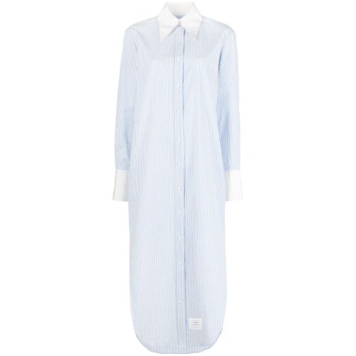 Thom Browne Striped Cotton Shirt Dress - Blue for Women