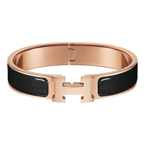 Hermes Clic H Bracelet PM Rose Gold-Tone Black
