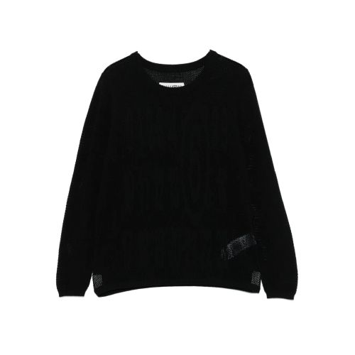 MM6 Maison Margiela Kids Open-Knit Sweater Black for Kids