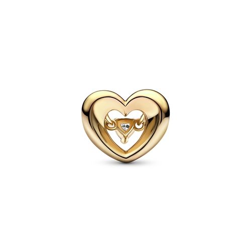 Pandora Gold Radiant Heart Floating Stone Charm