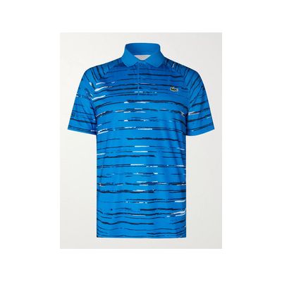 Buy Lacoste Tennis Novak Djokovic Printed Tech Jersey Tennis Polo Shirt Blue At Goxip