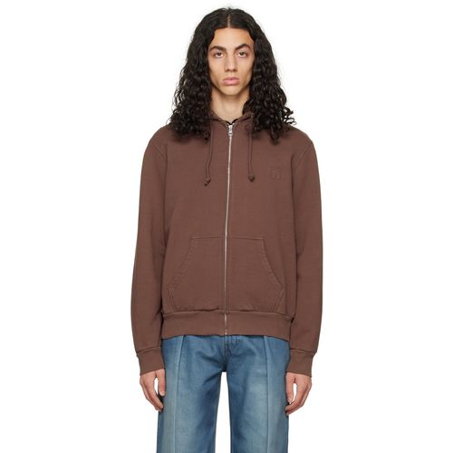 Winnie New York Brown Zip Hoodie for ผู้ชาย