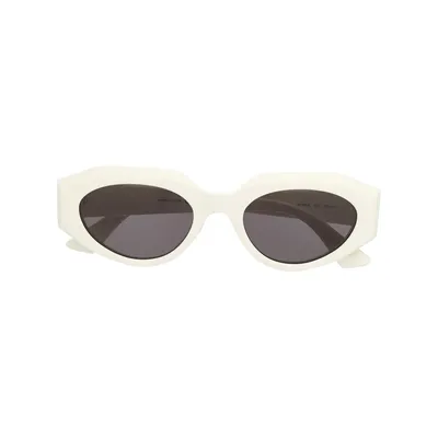 Bottega Veneta Eyewear Bv1031s Oval Frame Sunglasses White At Goxip