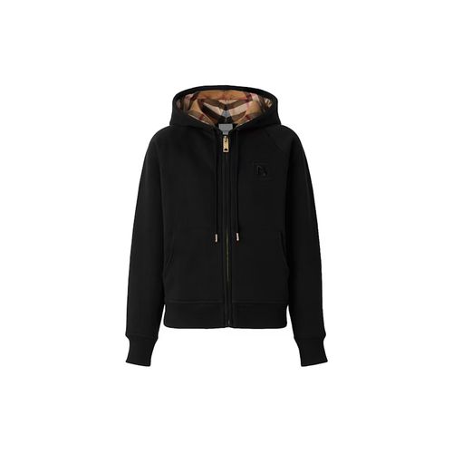 Sweatshirts Hoodies Burberry Black Zip Up Burberry Women'S Letter