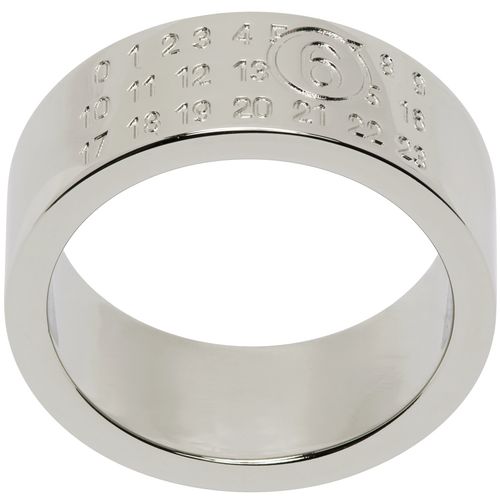 MM6 Maison Margiela Minimal Ring Mit Gravur - Silber für Damen