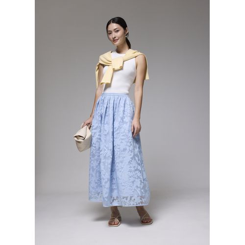 LOVE, BONITO Kate High Waist Pintuck Flare Maxi Skirt Love, Bonito