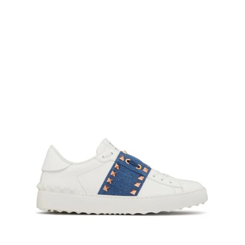 Valentino Garavani Rockstud Untitled Leather Sneakers White for