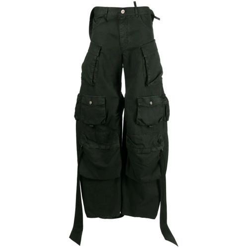 The Attico Fern Low-Rise Cargo Pants Green for ผู้หญิง