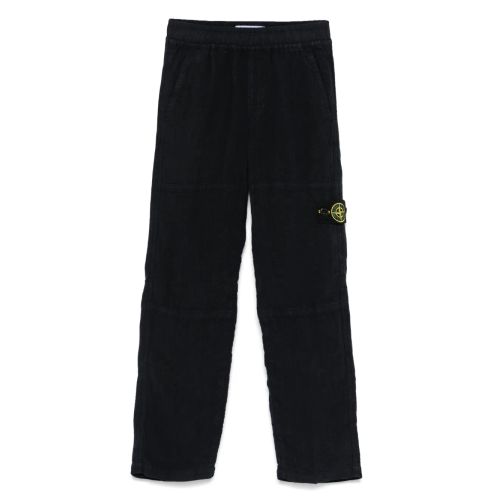 Stone Island Junior Compass-Badge Trousers Black for Kids