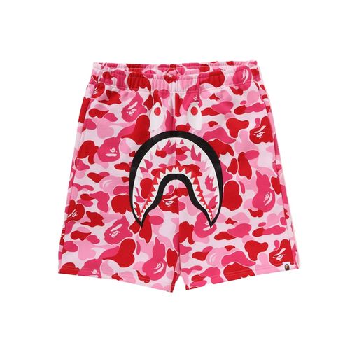 BAPE ABC Camo Shark Sweat Shorts Pink for ผู้ชาย