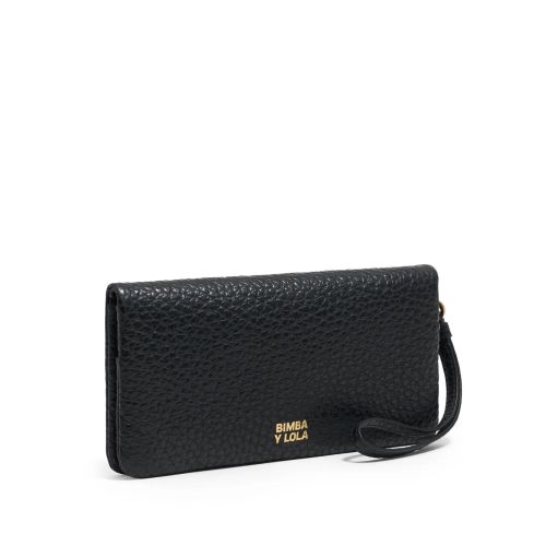 Bimba Y Lola Zipped Leather Wallet Black for Women