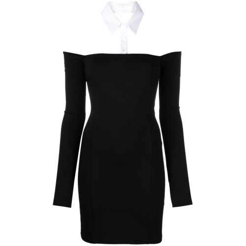 Patrizia Pepe Detachable-Collar Sheath Mini Dress Black for Women