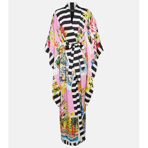 Dolce Gabbana Portofino Printed Silk-Blend Kimono for Women