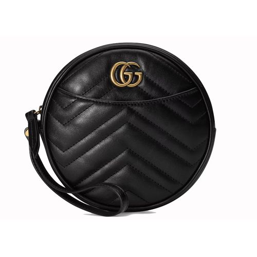 Gucci GG Marmont Wrist Wallet Round Matelasse Black for Women