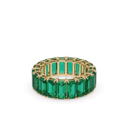 VEYNOU 14kt Recycled Yellow Gold Eden Eternity Emerald Ring for Women