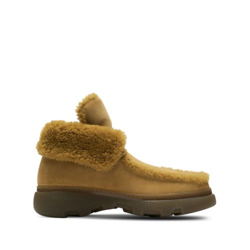 Burberry Creeper Shearling-Trim Suede Boots Brown for Men
