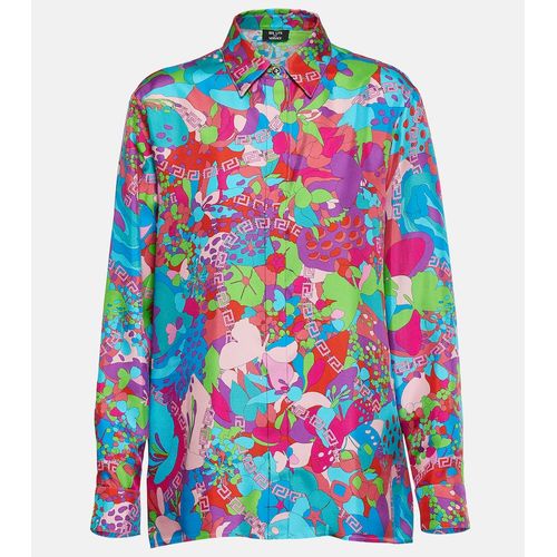 Versace X Dua Lipa Floral Summer Silk Twill Shirt for Women