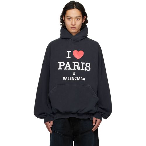 Balenciaga Black 'I Love Paris Balenciaga' Hoodie for Men