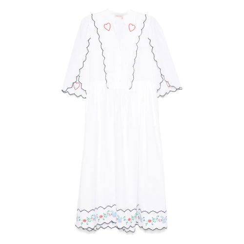 stella nova embroidered midi dress Stella Nova Apple Embroidered Scalloped Midi Dress – LEIF main image 1