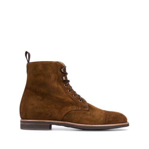 Scarosso Lace-Up Leather Boots Brown for Men