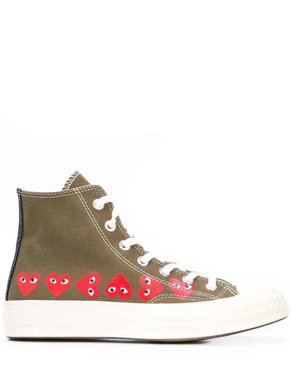 Buy Comme Des Garcons Play X Converse X Converse Chuck Taylor Multi Heart 1970s Hi Top Sneakers Green At Goxip
