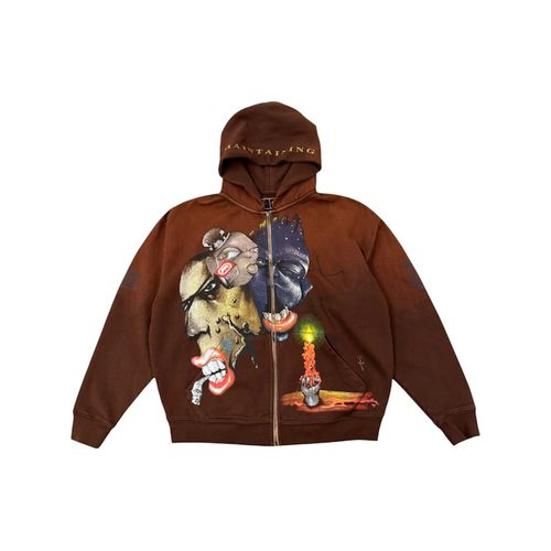 Travis Scott X WWE Mankind Zip Hoodie Black for Men - Main Image