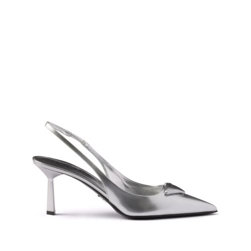 Prada Metallic Metallic Silver Pumps Prada Metallic Silver Leather