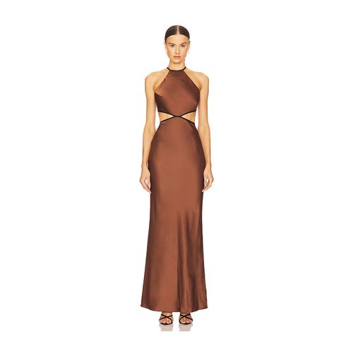 MISHA Edem Backless Maxi Dress In Chocolate