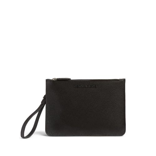 DSQUARED² DSQUARED2 Logo-Lettering Leather Clutch Bag Black for Men